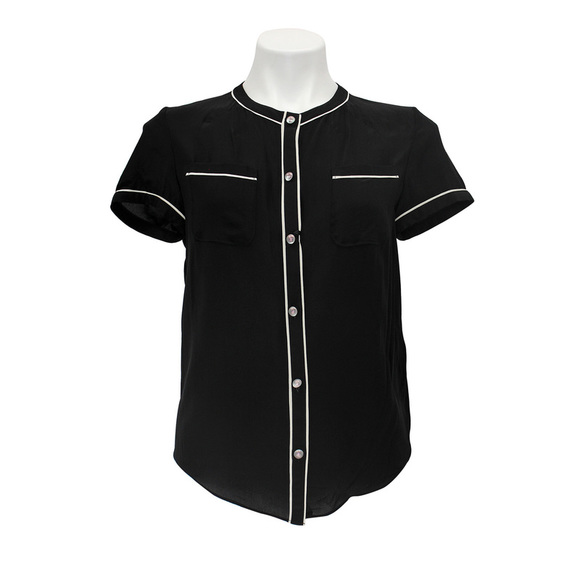 Moschino Tops - Moschino Black Button Up Tee-Shirt Blouse Size 40